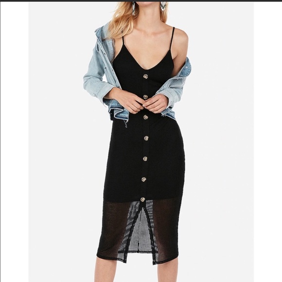 Express midi ribbed dress - Picture 2 of 4